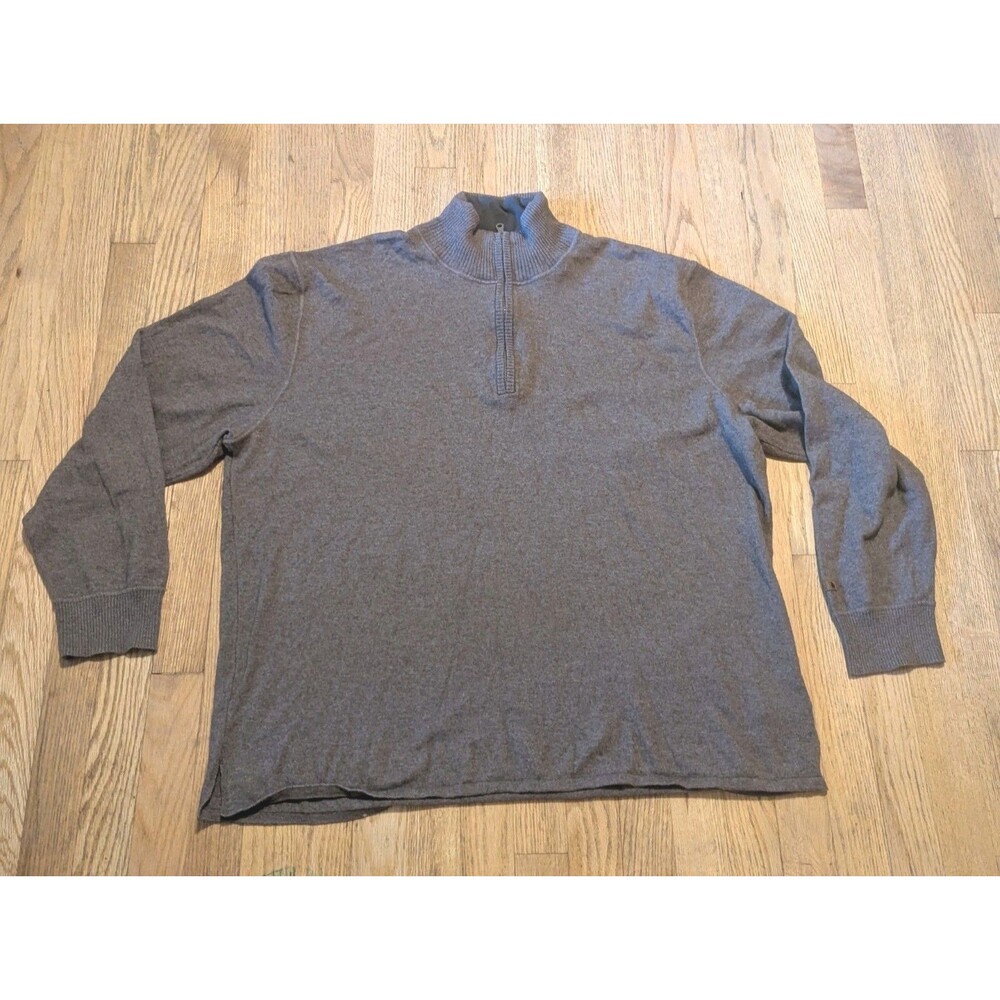 The North Face Mens XXL Wool Blend 1/4 Zip Sweater Brown California Heritage...
